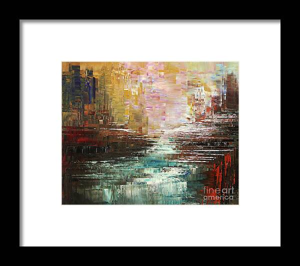 Abstract Framed Print featuring the painting Artist Whitewater by Tatiana Iliina