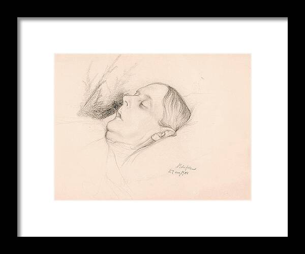 Albert Edelfelt Framed Print featuring the drawing Artist's Mother by MotionAge Designs