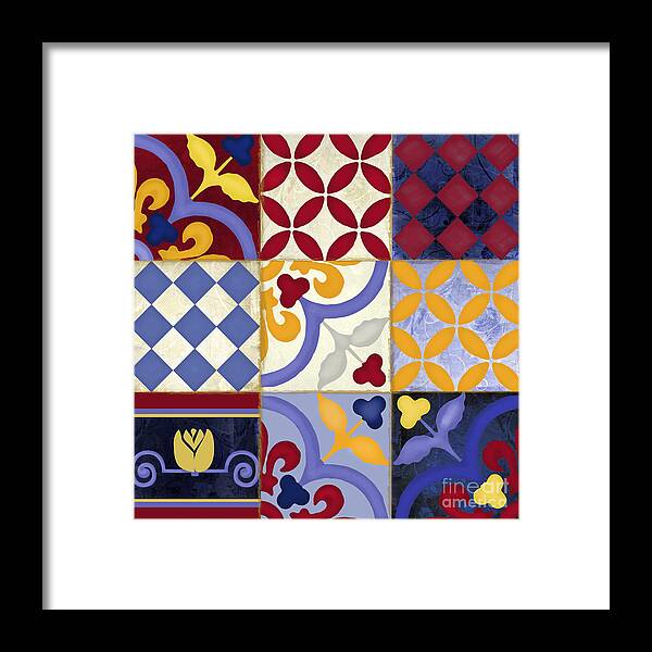 Patchwork Framed Print featuring the painting Arts and Crafts Patchwork by Mindy Sommers