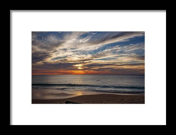Seascape Framed Print featuring the photograph As Dolphins Swim By by Robert Caddy
