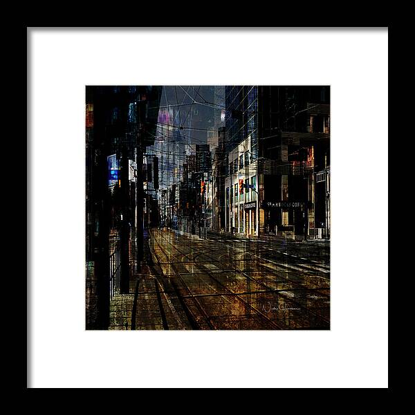 Toronto Framed Print featuring the digital art As the Sun Goes Down by Nicky Jameson