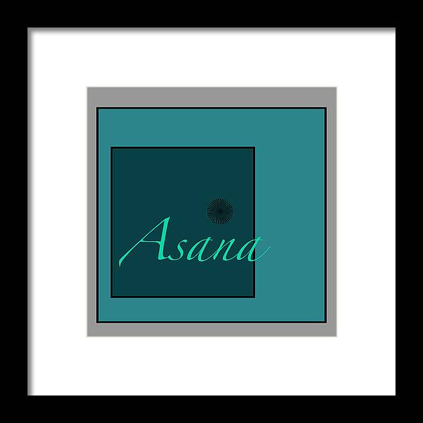 Artistic Framed Print featuring the digital art Asana In Blue by Kandy Hurley