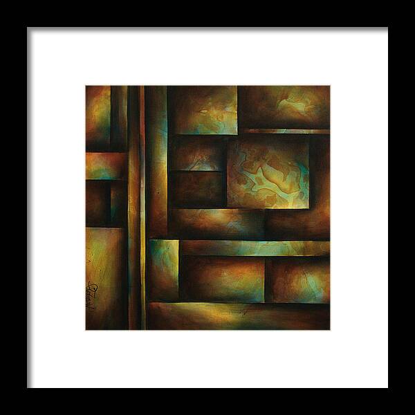 Abstract Framed Print featuring the painting Ascending Light by Michael Lang