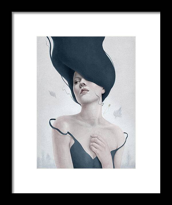 Woman Framed Print featuring the digital art Ascension by Diego Fernandez