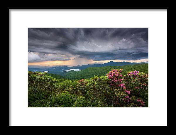 Asheville Framed Print featuring the photograph Asheville North Carolina Blue Ridge Parkway Thunderstorm Scenic Mountains Landscape Photography by Dave Allen