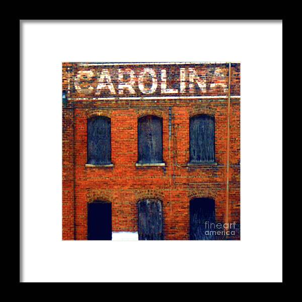 Square Framed Print featuring the mixed media Asheville River District by Zsanan Studio