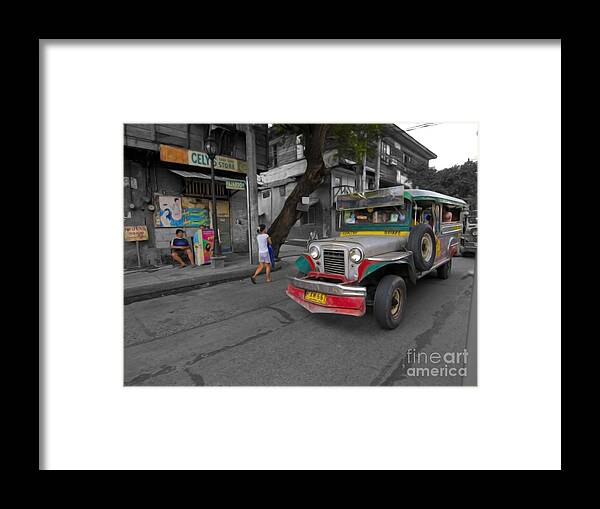 Asia Framed Print featuring the photograph Asia Philippines Jeepney Sari Sari Store 6282092SC by Rolf Bertram