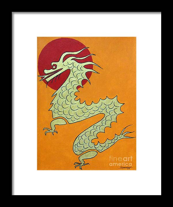 Dragon Framed Print featuring the painting Asian Dragon Icon No. 1 by Jayne Somogy