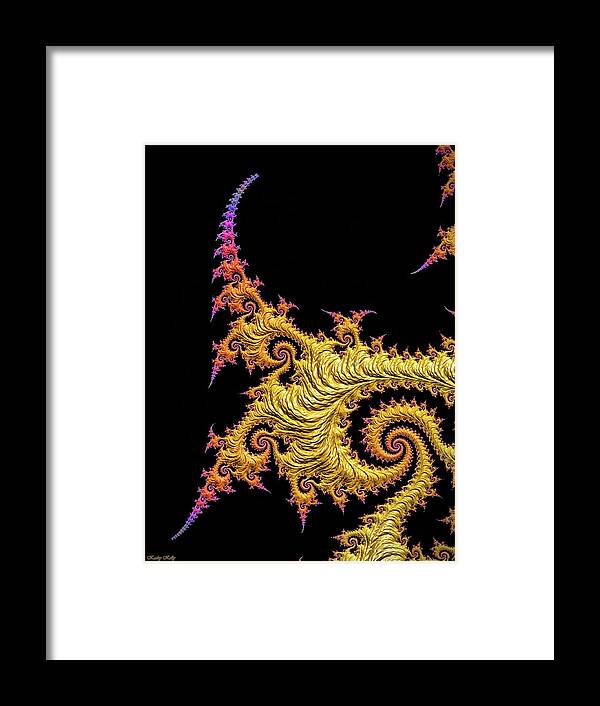 Fractal Framed Print featuring the digital art Asian Gold by Kathy Kelly