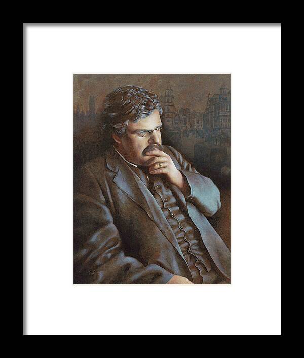 G.k. Chesterton Framed Print featuring the painting Astonished at the World by Timothy Jones