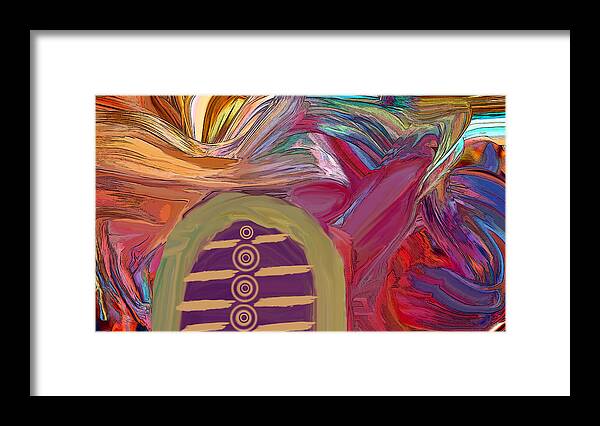  Original Contemporary Framed Print featuring the digital art Astral Dog Door by Phillip Mossbarger