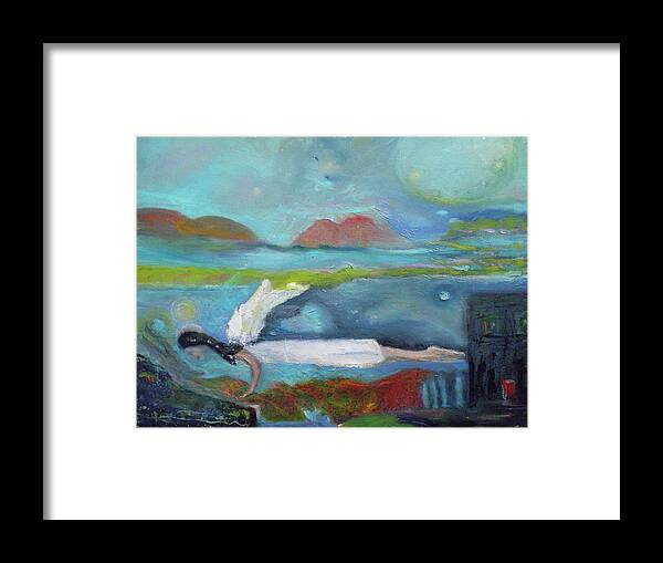 Symbolic Framed Print featuring the painting Astral Plane by Susan Esbensen