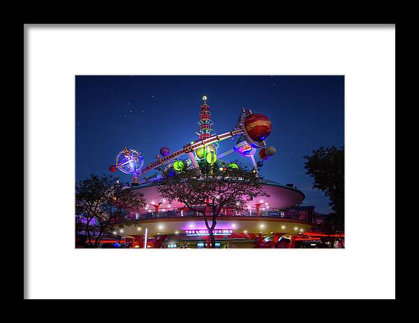 Astro Orbiter Framed Print featuring the photograph Astro Orbiter in Tomorrowland by Mark Andrew Thomas