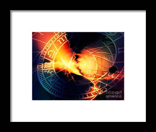 Astrology Framed Print featuring the digital art Reading the Space-Time Continuum by Elizabeth McTaggart
