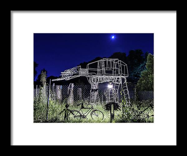 Night Scenes Framed Print featuring the photograph AT-AT Walker by Charles Hite