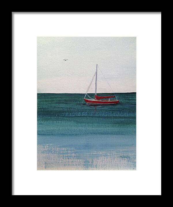 Sailboat Framed Print featuring the painting At Rest by Wendy Shoults