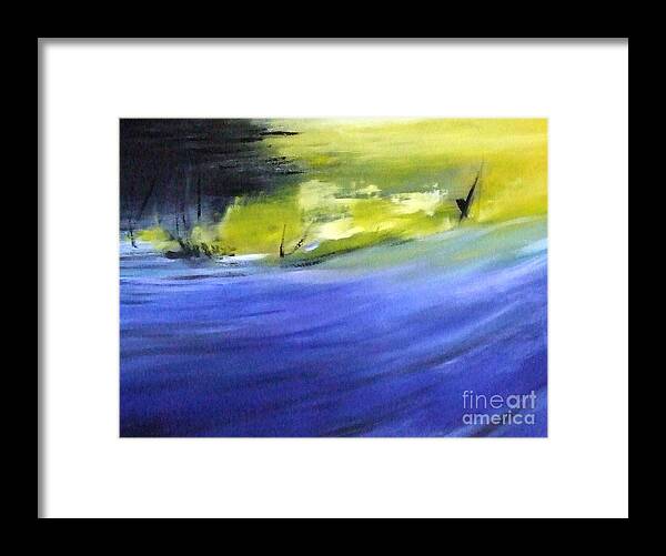 Water Nature Framed Print featuring the painting At Sea by Janet Visser