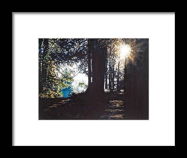 Landscape Framed Print featuring the painting At Sunset by Barbara Pease