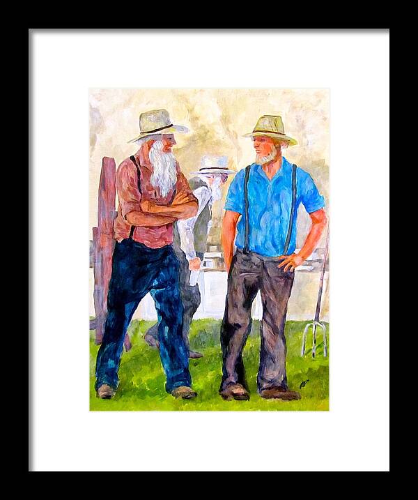 Men Framed Print featuring the painting At the Auction by Barbara O'Toole