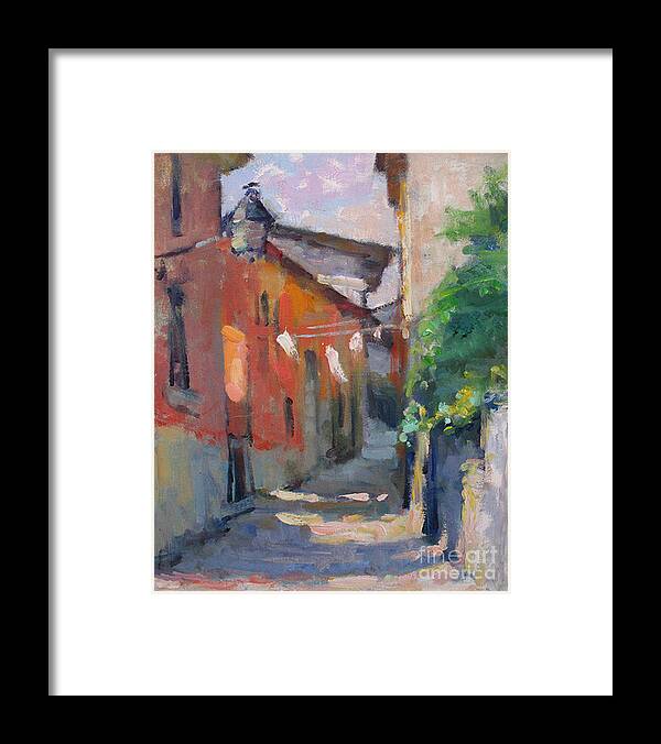Plein-air Framed Print featuring the painting At the End of the Alley by Jerry Fresia