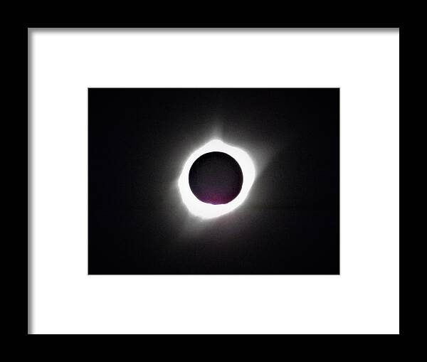 Eclipse Framed Print featuring the digital art At the moment of Totality by Michael Oceanofwisdom Bidwell