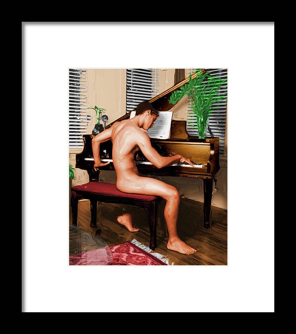 Troy Framed Print featuring the painting At the Piano by Troy Caperton