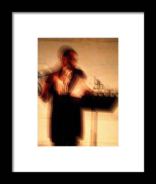 Photo Framed Print featuring the photograph At the Poetry Slam 3 by John Vincent Palozzi