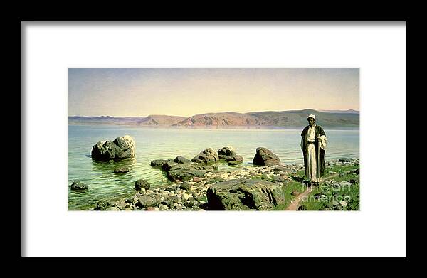 The Framed Print featuring the painting At the Sea of Galilee by Vasilij Dmitrievich Polenov