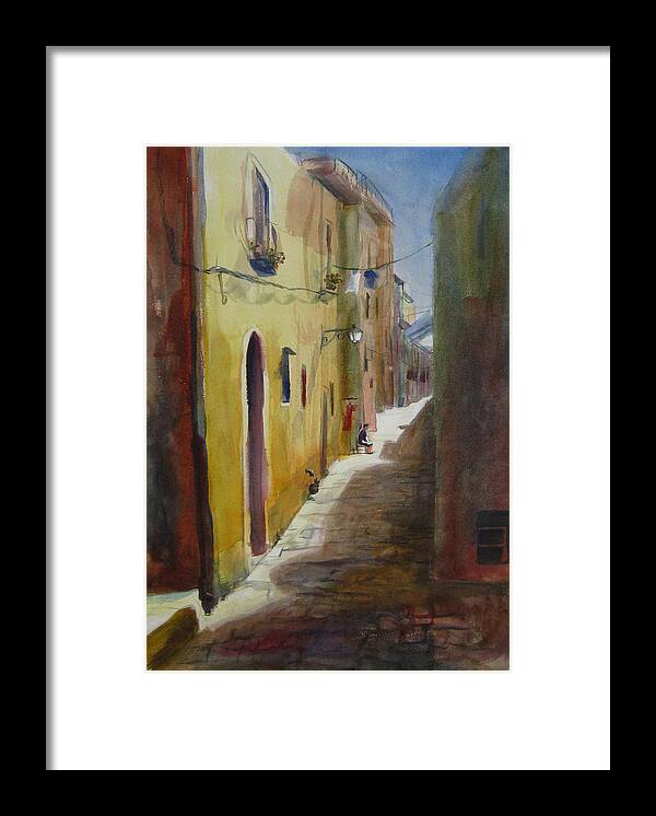 Italia Framed Print featuring the painting Atena Lucana by Mimi Boothby