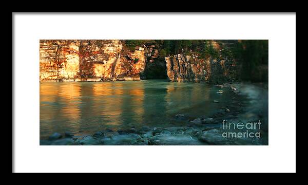Sunset Framed Print featuring the digital art Athabasca at Sunset by Lisa Redfern