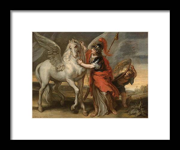 Theodoor Van Thulden Framed Print featuring the painting Athena and Pegasus by Theodoor van Thulden