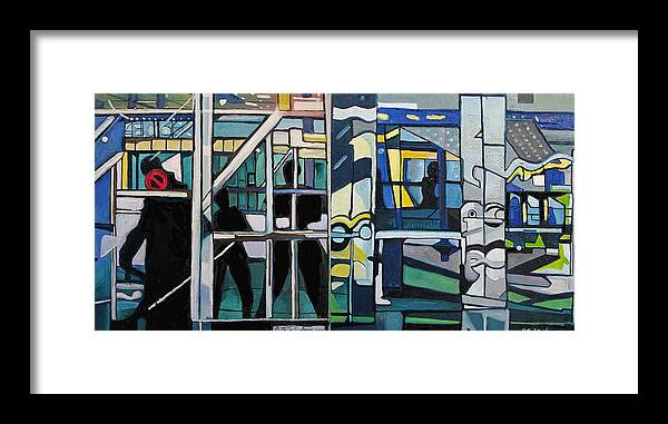 Abstract Framed Print featuring the painting Atlanic City Abstract No.1 by Patricia Arroyo