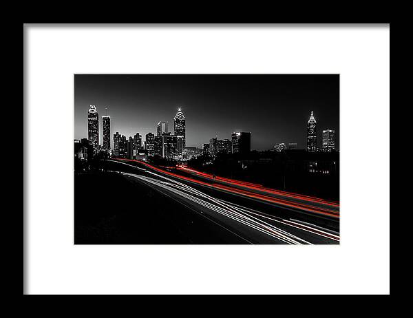 Atlanta Framed Print featuring the photograph Atlanta Black and White by Kenny Thomas