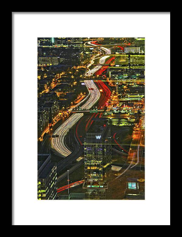 Freeway Framed Print featuring the photograph Atlanta, Georgia - Freeway Light Trails by Richard Krebs