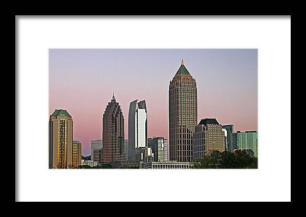 Atlanta Framed Print featuring the photograph Atlanta, Georgia - Midtown at Dusk by Richard Krebs