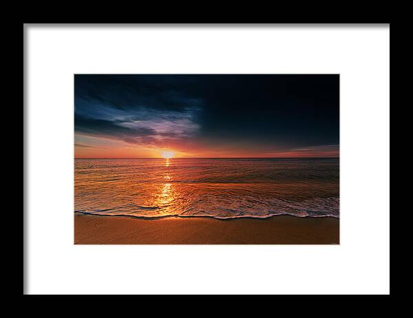 Atlantic Framed Print featuring the photograph Atlantic Ocean Sunrise 2015 by Darius Aniunas
