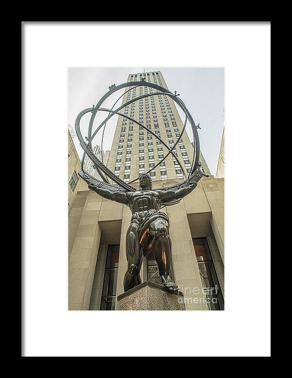 Rockefeller Center Framed Print featuring the photograph Atlas Rockefeller Center by Timothy Lowry