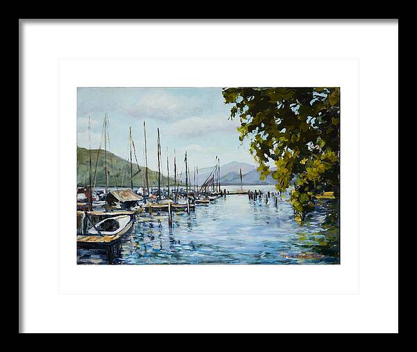 Ingrid Dohm Framed Print featuring the painting Attersee Austria by Ingrid Dohm