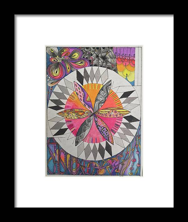 Colored Pencil Framed Print featuring the drawing Attracted by Suzanne Udell Levinger