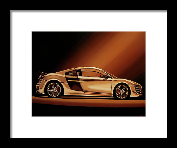 Audi R8 Framed Print featuring the painting Audi R8 2007 Painting by Paul Meijering