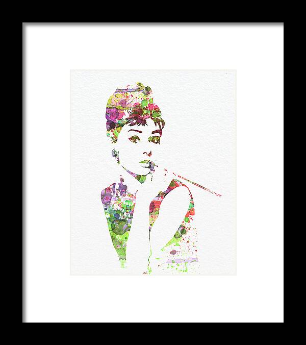 Audrey Hepburn Framed Print featuring the painting Audrey Hepburn 2 by Naxart Studio