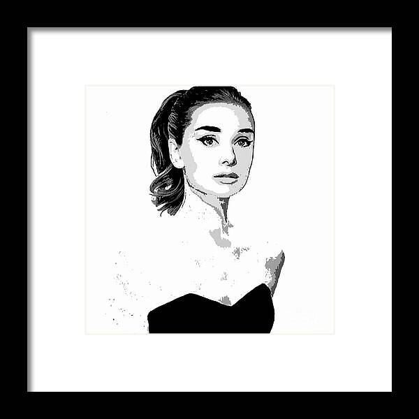 Audrey Hepburn Framed Print featuring the painting Audrey Hepburn by Saundra Myles
