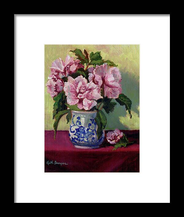 Impressionism Framed Print featuring the painting August Blossoms by Keith Burgess