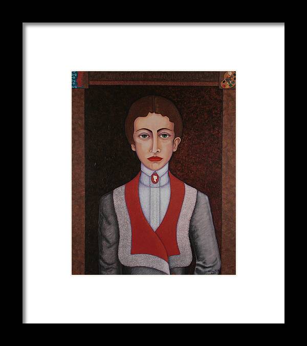 Aurelia De Sousa Framed Print featuring the painting Aurelia de Sousa - The narrative of the silent house by Madalena Lobao-Tello