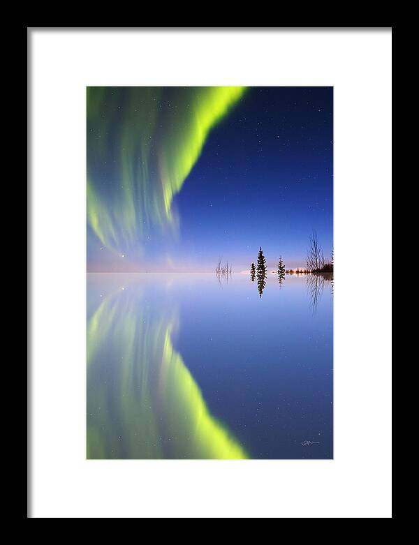 Alaska Framed Print featuring the photograph Aurora Mirrored by Ed Boudreau