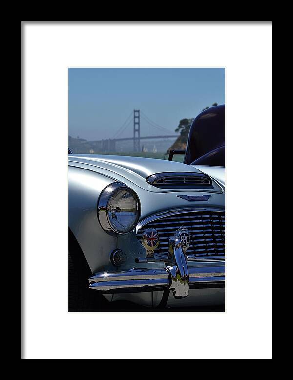  Framed Print featuring the photograph Austin Healey and Golden Gate Bridge by Dean Ferreira