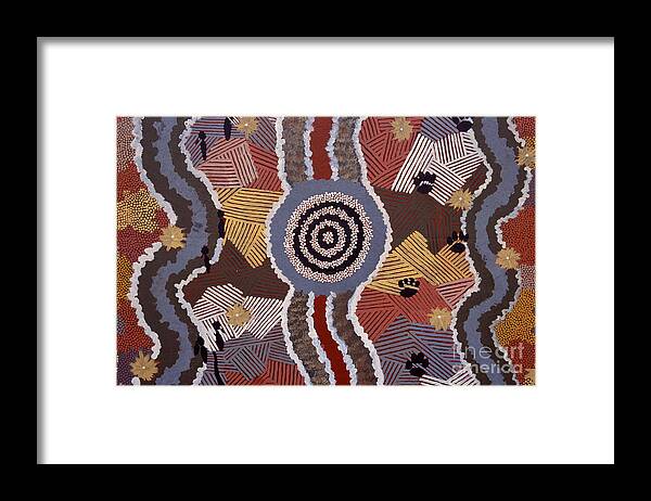 Australian Aboriginal Dot Framed Print by William D. Bachman