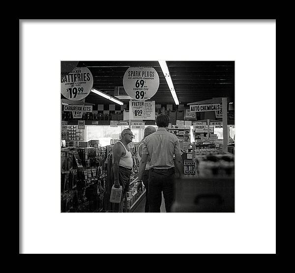 Auto Parts Framed Print featuring the photograph Auto-Parts Store, 1972 by Jeremy Butler