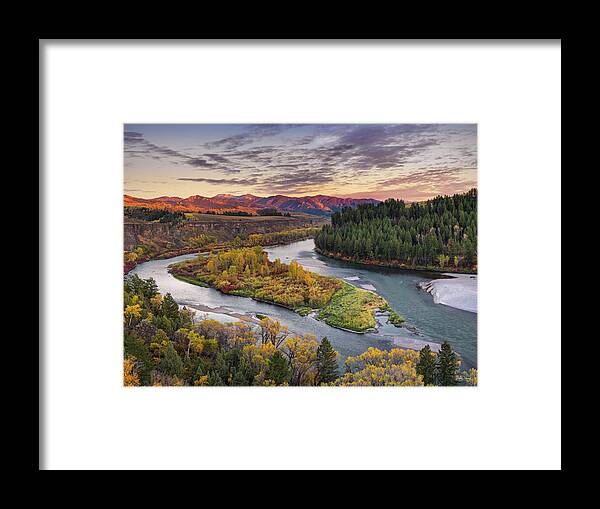Idaho Scenics Framed Print featuring the photograph Autumn along the Snake River by Leland D Howard