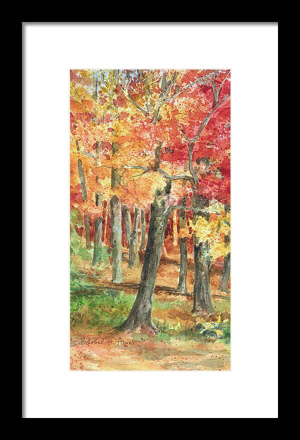 Woods Framed Print featuring the painting Autumn by Barbel Amos